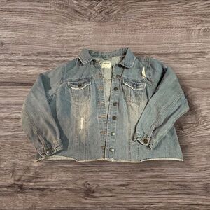 Denim Jacket with Distressed Details